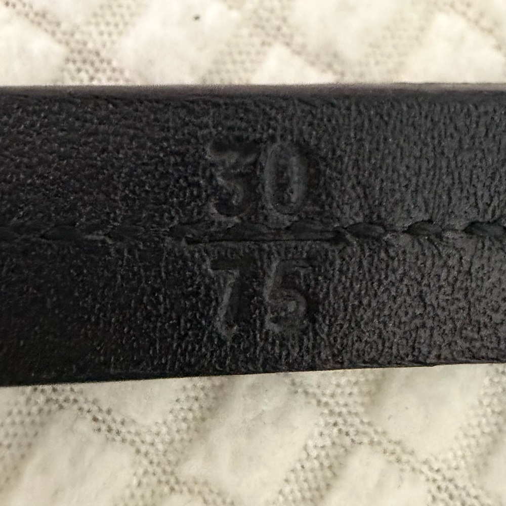 Prada Black Leather with Gold Ring and Hardware Accent Belt - Picture 3 of 9